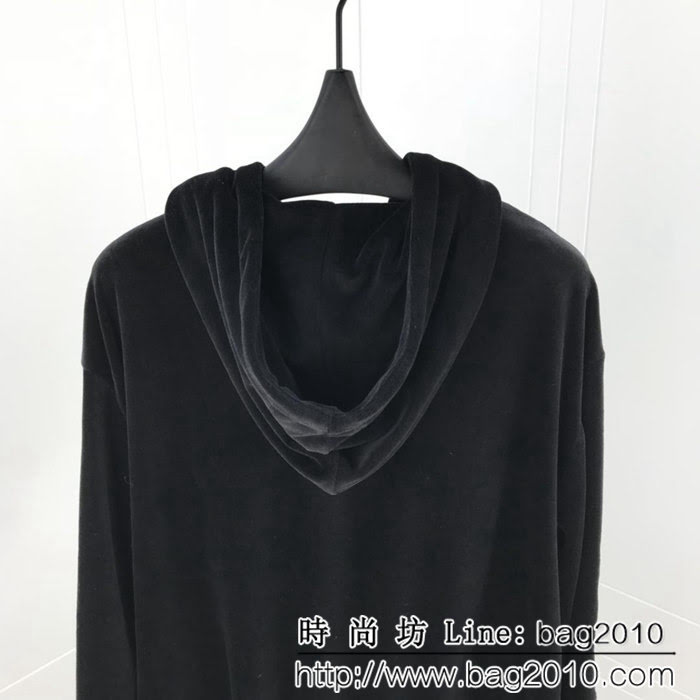 DＧ杜嘉班納 18秋冬新款 進口絲絨字母立體刺繡條紋邊 連帽開衫套裝 情侶款 ydi1176